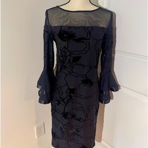 Frank Lyman Montreal Navy with Velvet Design Dress